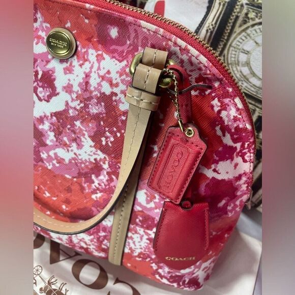 Coach Peyton Floral Cora Domed Shoulder Bag Satchel - Picture 4 of 10